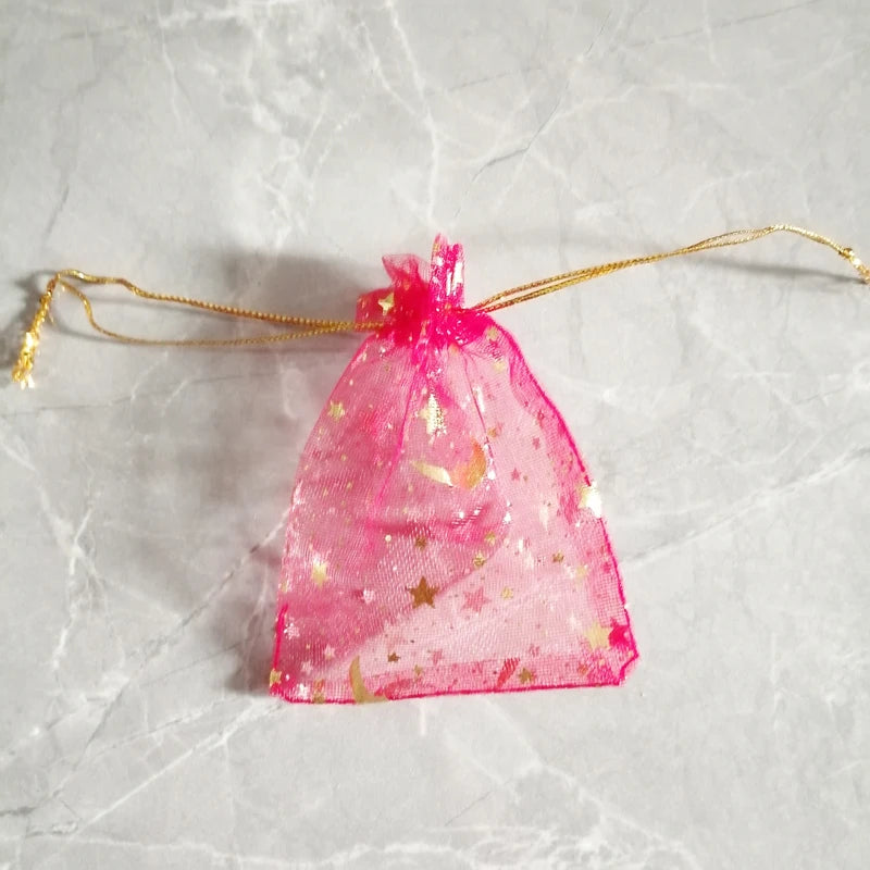 500pcs Star Moon Organza Gift Bags Small Bag for Jewelry Pouch Mini Sachet Drawstring Storage Bag Jewelry Packaging Display Bags
