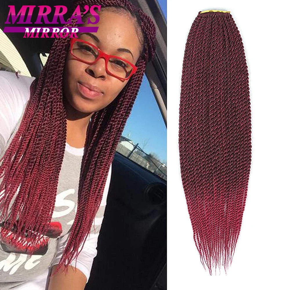 Senegalese Twist Crochet Hair 14/18/22 Inch Synthetic Mini Senegalese Crochet Braids for Black Women 30 Roots/Pack Braiding Hair