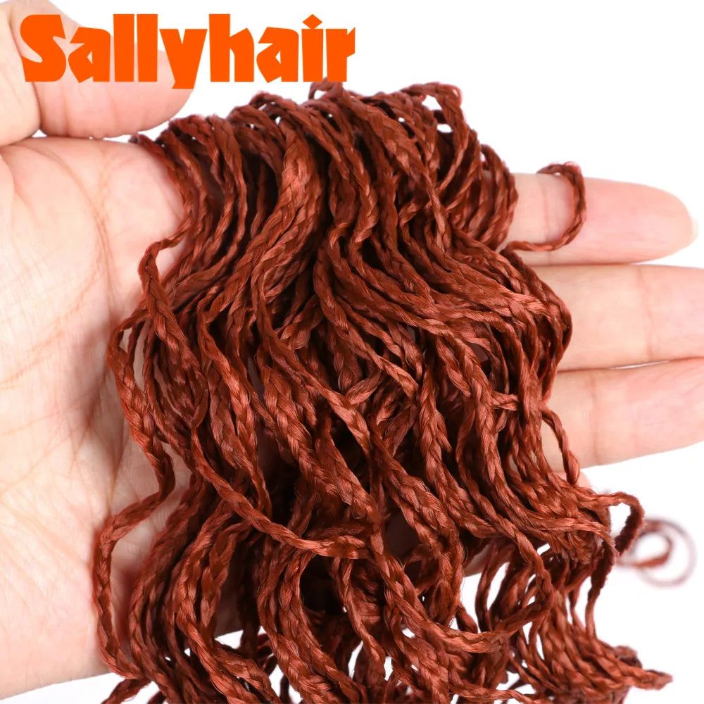Sallyhair Synthetic Braids Thin Box Braids Crochet Braiding Hair Colorful Zizi Braids Extensions Grey Pink Black Brown Hair