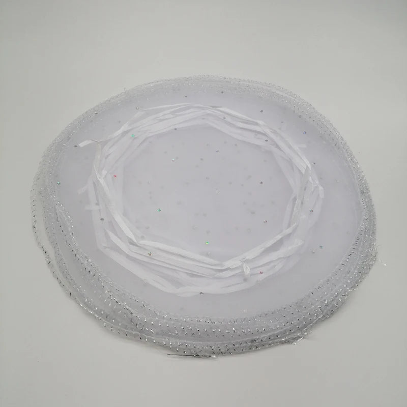 100pcs Diameter 25cm/35cm/40cm Round Drawstring Organza Jewelry Bags Jewellery Bag Jewelry Pouches Jewelry Packaging Display Bag