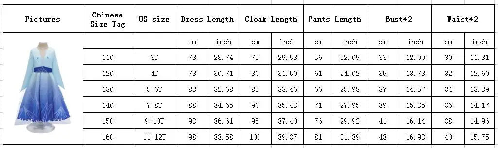 Elsa Anna 2 Dress Girls Princess Carnival Party Halloween Cosplay Costume Snow Queen Vestido Children Clothing For 2-12 Years