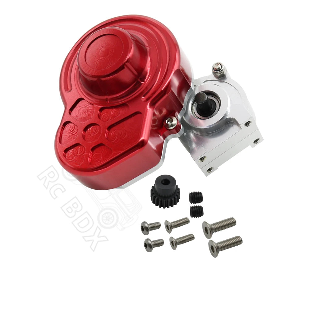 48P All Metal Transmission Gearbox with Motor Gear/Protective Cover for 1/10 RC Rock Crawler Axial SCX10 9028 90047  Truck