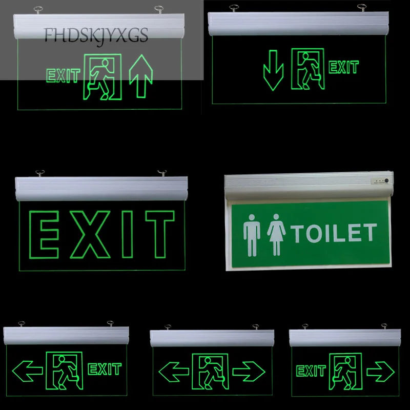 Exit Led Light  Ac110/220V Green Emergency Exit Sign Light Fire Safety Indicator Warning Lamp For Bulb Hotel Mall Public Place
