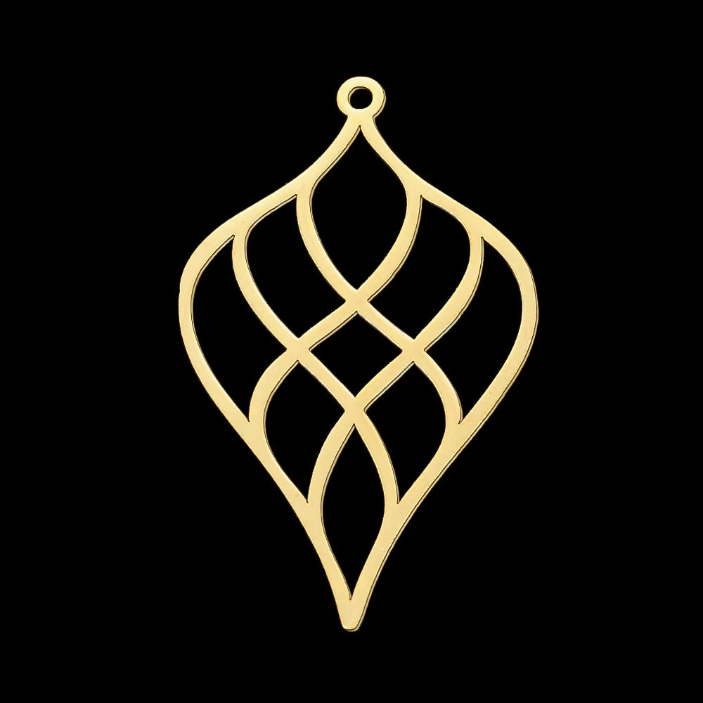 10pcs/lot Hollow Lotus Rose Flower DIY Charms 316 Stainless Steel Women Wholesale Jewelry Round Leaf Tassels Necklace Pendant