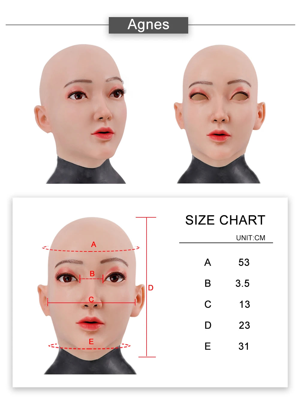 Dokier Crossdressing Soft Silicone Cosplay Costume Masks Props for Crossdresser Transvestite Halloween Cosplay Male to Female