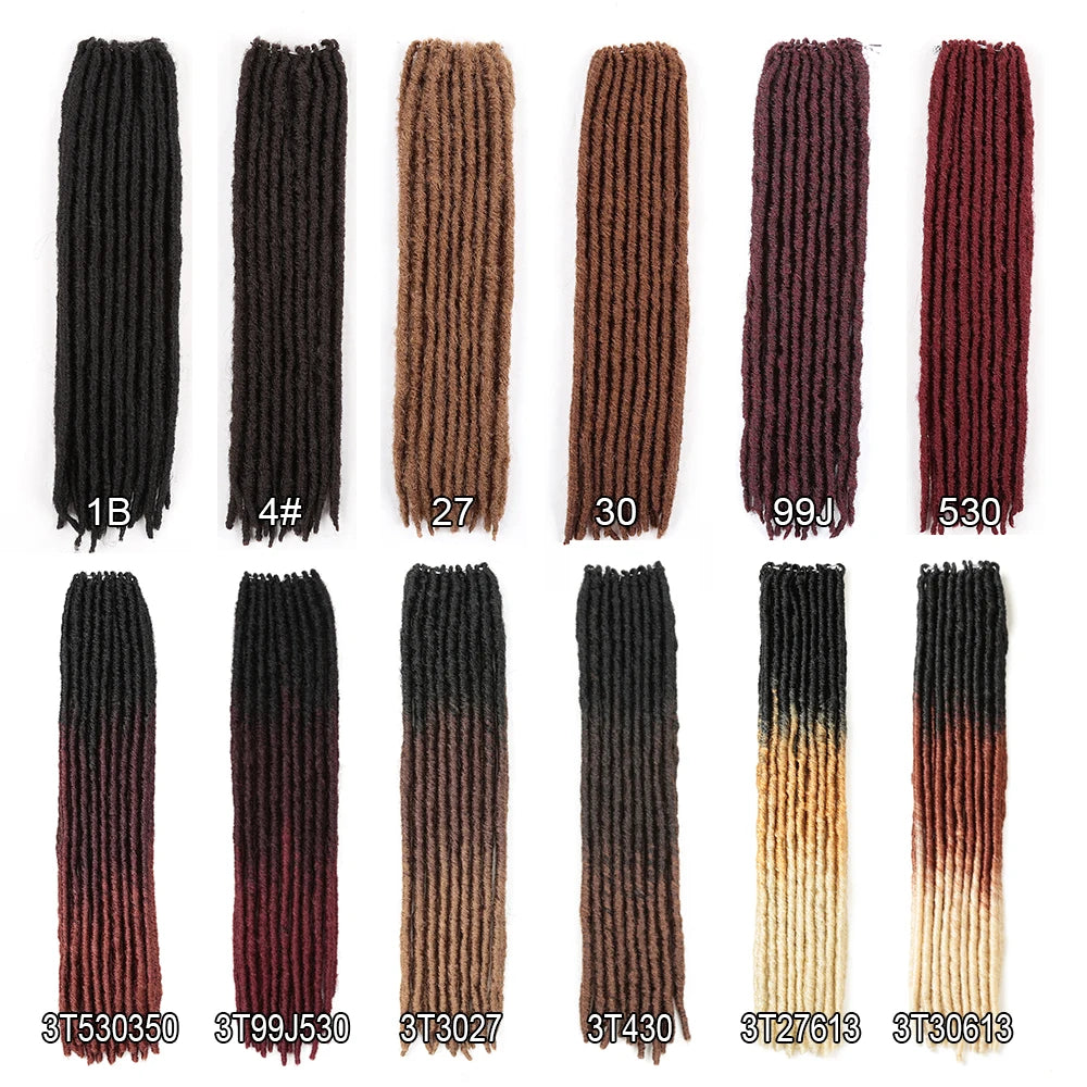 18Inch Faux Locs Crochet Hair Straight Gypsy locs Synthetic Crochet Braiding Hair 18 Stands/Pack Ombre Hair Extensions Alibaby