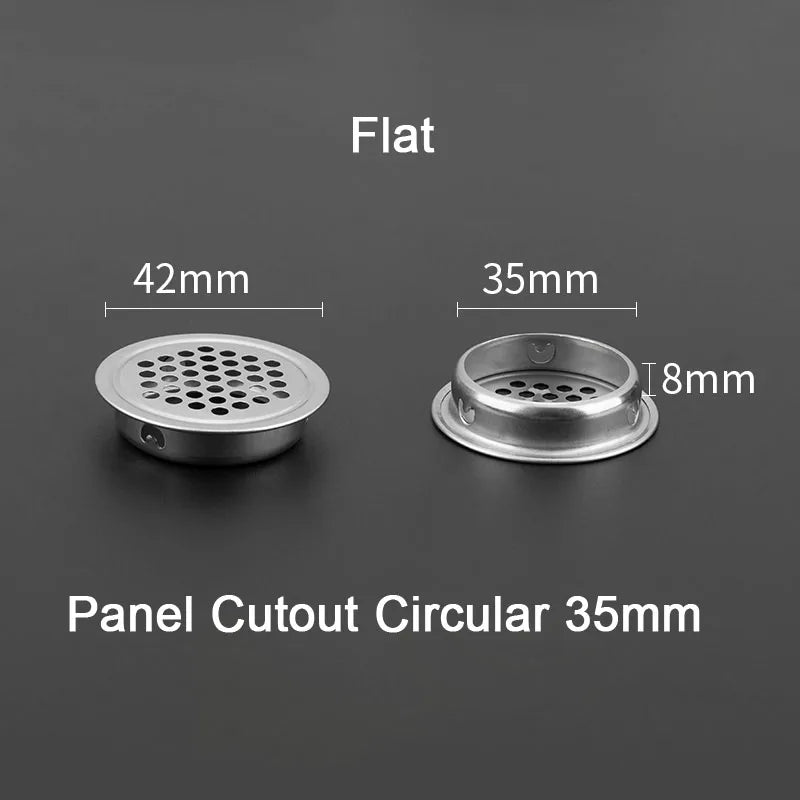 1/2/5/10pcs Stainless Steel Circle Air Vent Grille Cover Wardrobe Cabinet Mesh Hole Ventilation Plugs 19mm 25mm 35mm 53mm