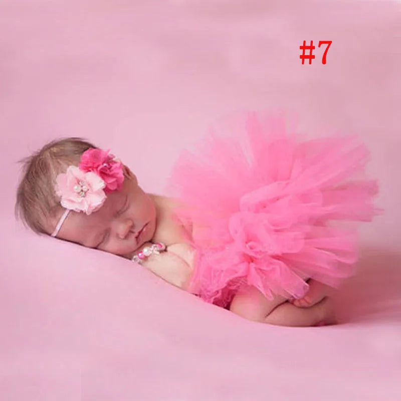 Pale Pink Baby Tutu Skirt and Headband Set Newborn Photography props Infant Cake Smash Tutus Outfit Shower Gift