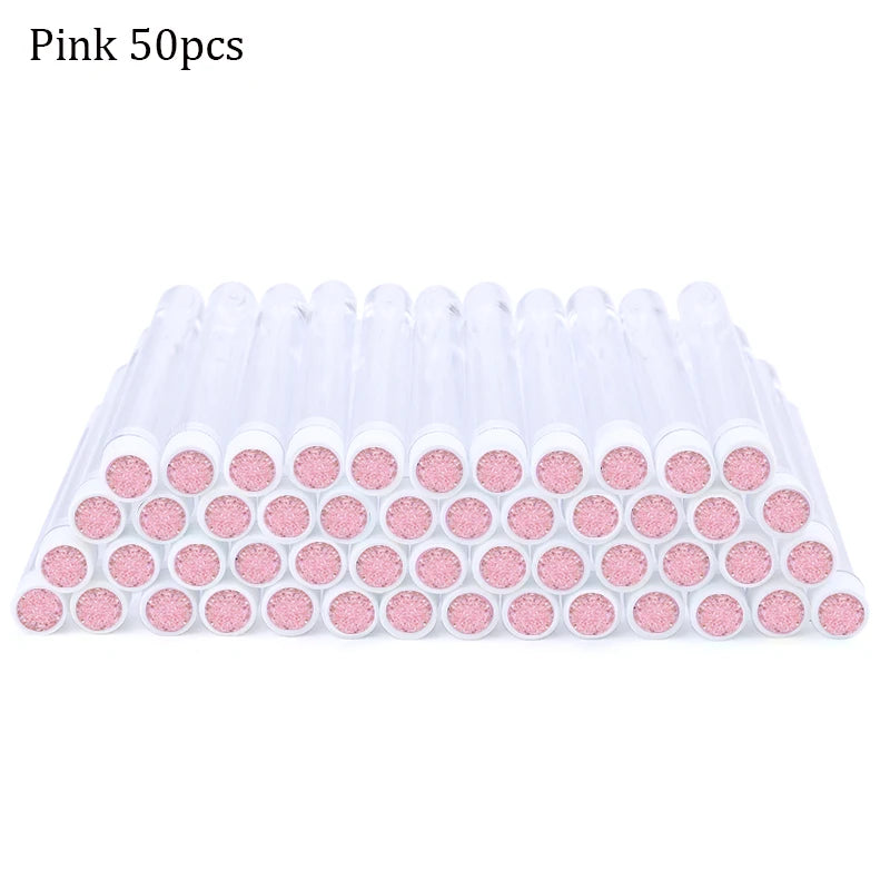 50Pcs Eyelash Brush Mascara Tube Crystal Eyebrow Brushes Disposable Comb Dust-proof Lash Extension Supplies Cosmetic Makeup Tool