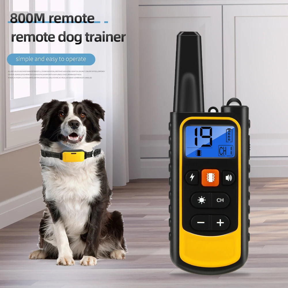 Electric Dog Training Collar 800m Distance Remote Control Dog Trainer rechargeable Dog Collar Anti Barking Collar for Dogs