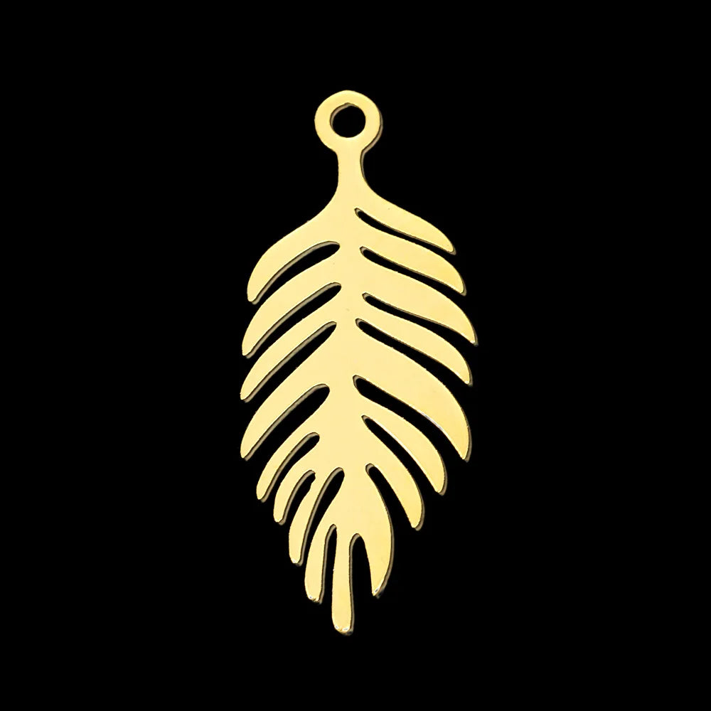 10pcs/lot Hollow Lotus Rose Flower DIY Charms 316 Stainless Steel Women Wholesale Jewelry Round Leaf Tassels Necklace Pendant
