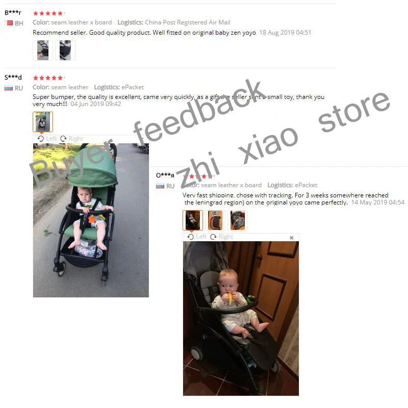 MomTan® Baby Stroller Accessories Armrest PU Leather Bumper Bar Handrail Extend Footboard Compatible with Babyzen YOYO 2 YOYO 3
