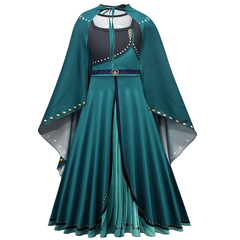 Elsa Anna 2 Dress Girls Princess Carnival Party Halloween Cosplay Costume Snow Queen Vestido Children Clothing For 2-12 Years