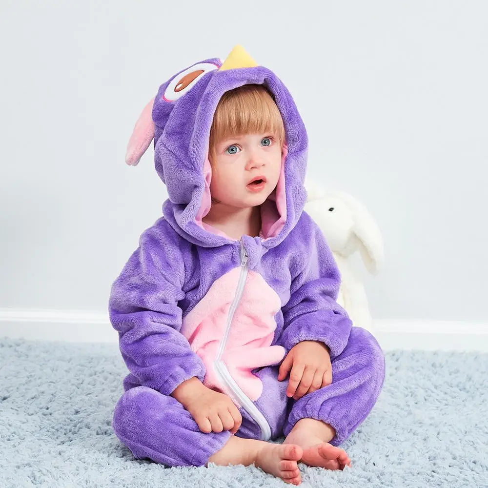 Baby Kigurumi Penguin Lion Cat Animal Cosplay Costume Winter Plush Jumpsuit for Toddler Boys 1 to 2 3 4 Years Baby Girl Outfits