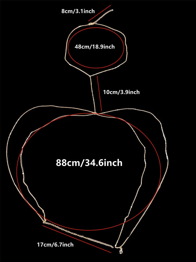 Body Jewelry Sexy Chest Chain Bikini Belly Chains for Women Cross Waist Chains Female Body Suit Girl Fashion Beach Simple Luxury