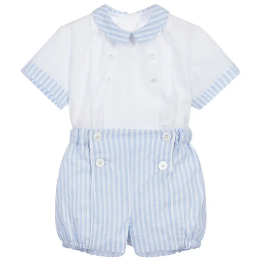Baby Boys Spanish Clothes Set Children Summer 2 pieces Groups Set Striped Cotton Shirt and Shorts
