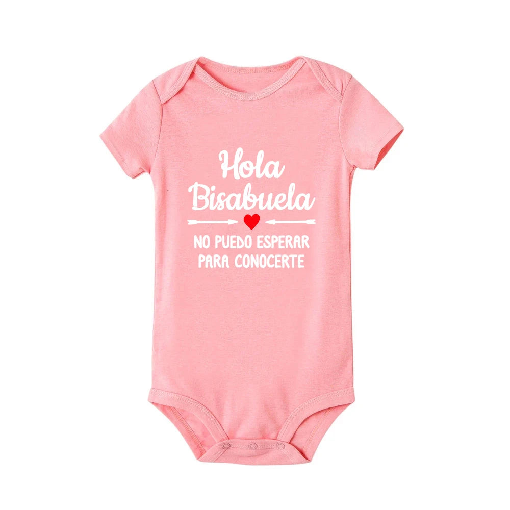 Hola Bisabuela Spanish Newborn Bodysuits Baby Boys Girls Born Crawling Jumpsuits Clothing Ropa Pregnancy Reveal To Great Grandma