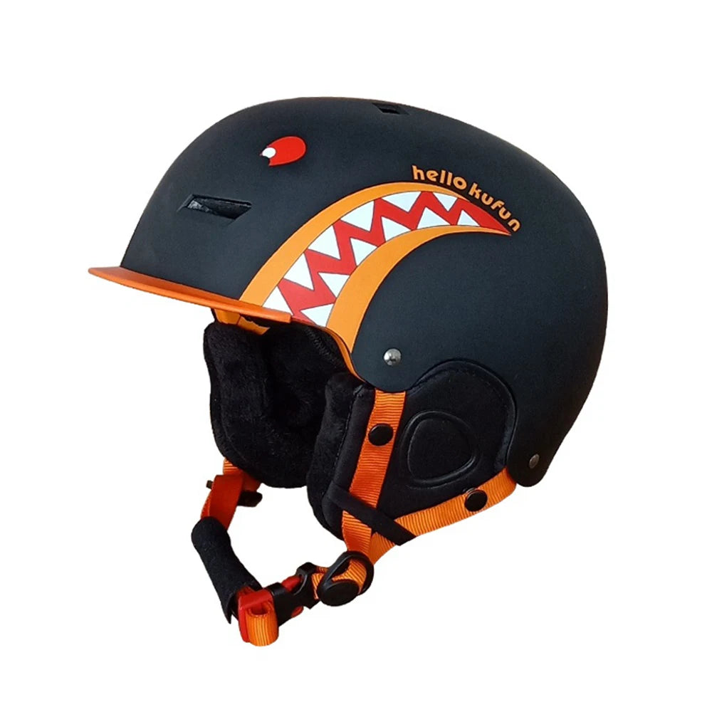 KUFUN Ski Helmet Earmuffs Winter Snow Sports Snowboard Skateboard Skating Cute Animal Lady Men Adult Kids Winter Safety Children