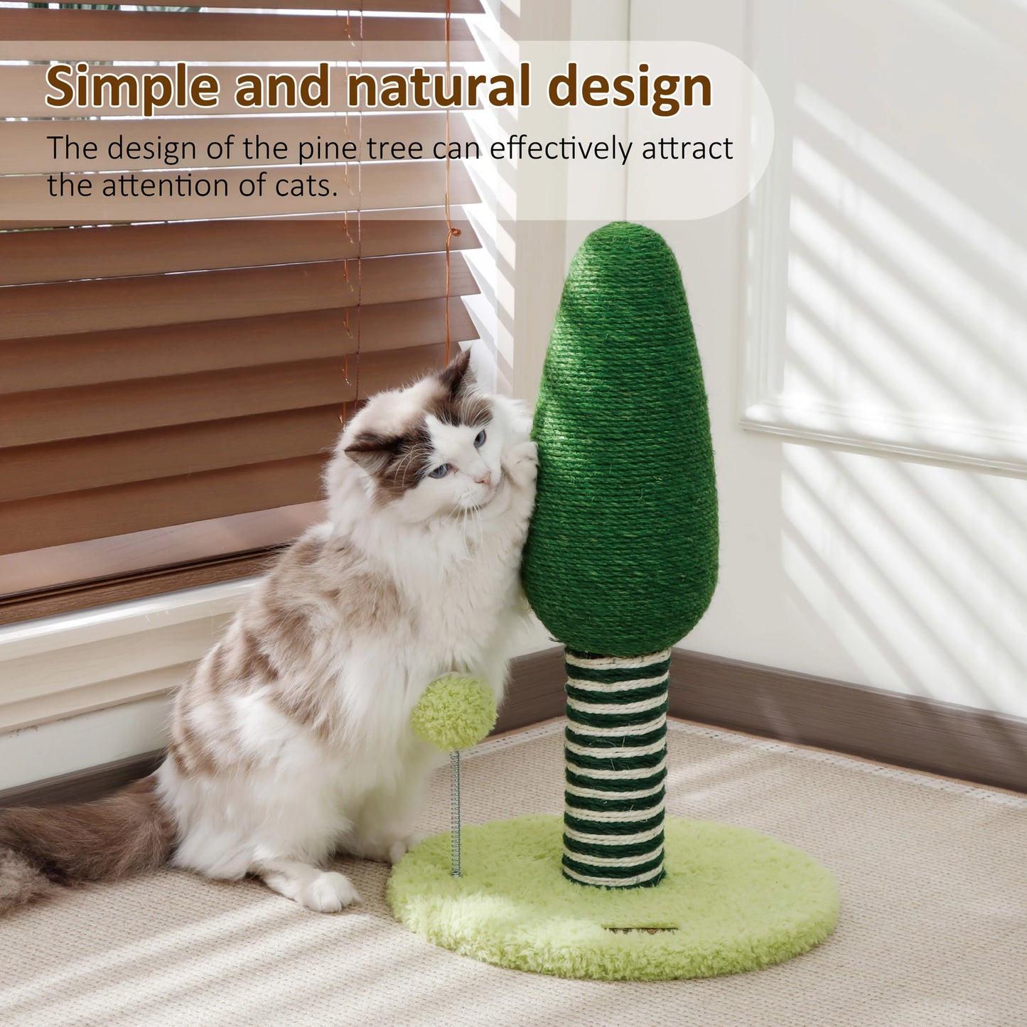 Creative Pine Tree-shaped cat Scratching Post Stable Circular Base cat Scratching Post  Indoor Interactive cat Scratching Post