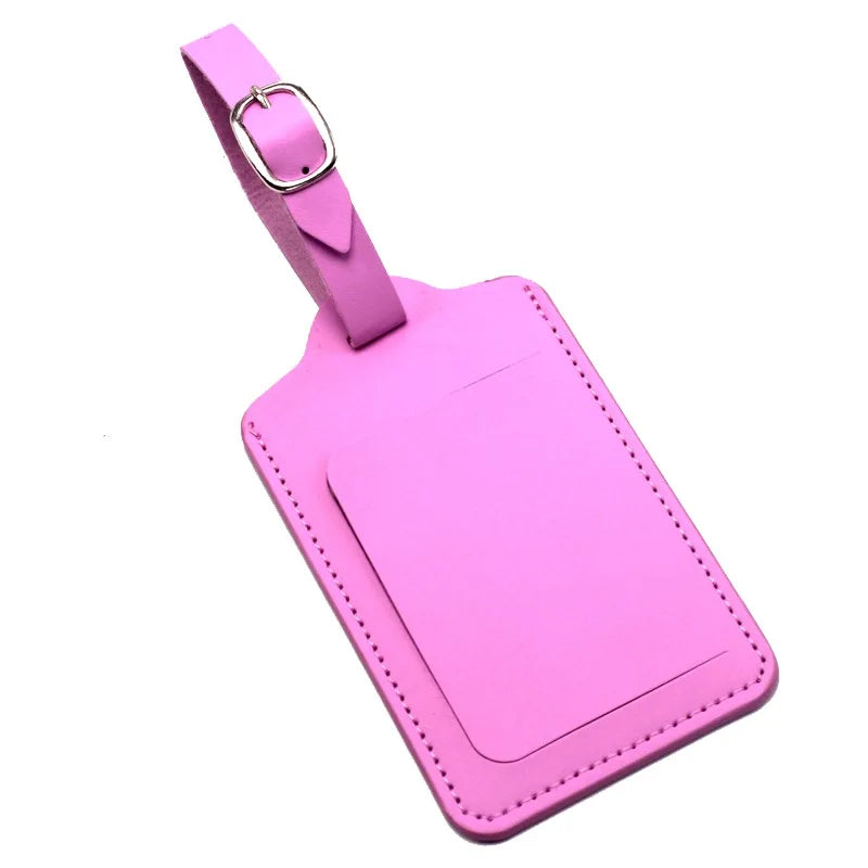 PU Leather Luggage Tag Women Men Travel Accessories Suitcase ID Address Name Holder Baggage Boarding Tag Portable Label