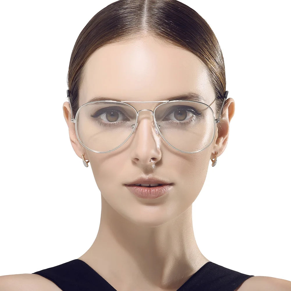 Intelligent Photochromic Bifocal Reading Glasses Round Women Men Classsic Pilot Sunglasses Presbyopic Eyeglasses L2