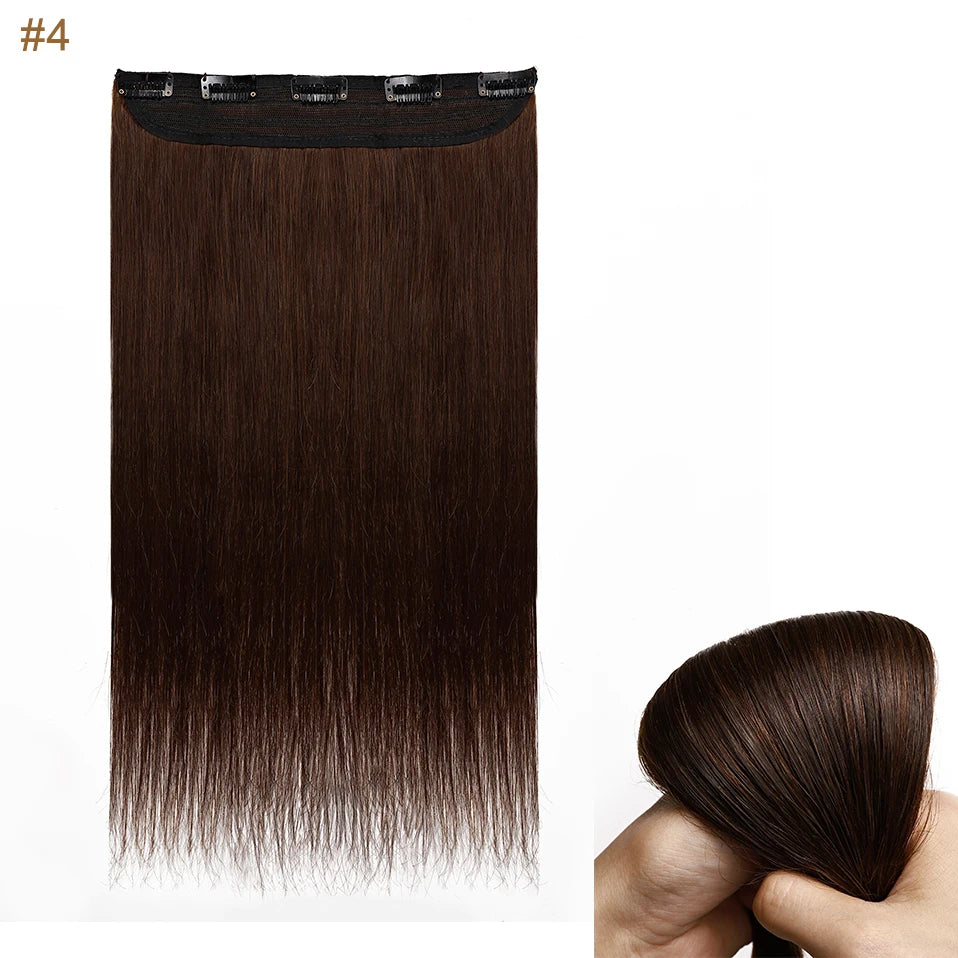 S-noilite 1Piece In 5clips 100% Human Hair Extensions Straight Brazilian Light Dark Brown #1B #4 #6 #613 Blonde Non-Remy 40g-60g