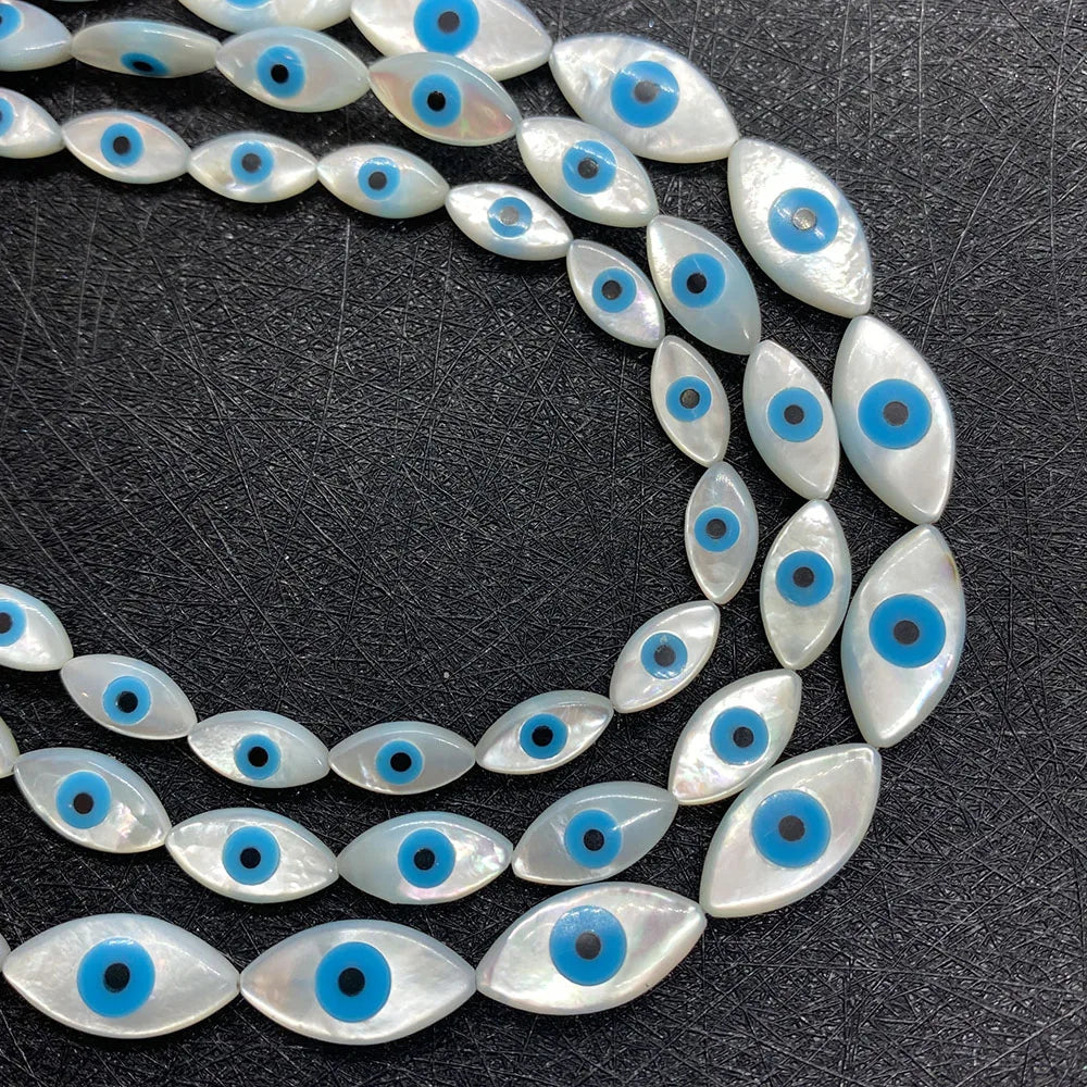 Natural Sea Shell Evil Eye Shell Beads Used for DIY Fashion Jewelry Making Necklace and Bracelet Accessories Size 5x10mm 6x12mm