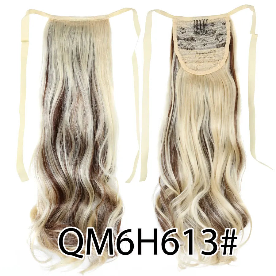Synthetic Ponytail Long Straight Wrap Around Ponytail Hair Extension Heat-Reistant Fiber Pony Tail Fake Hairpieces For Women