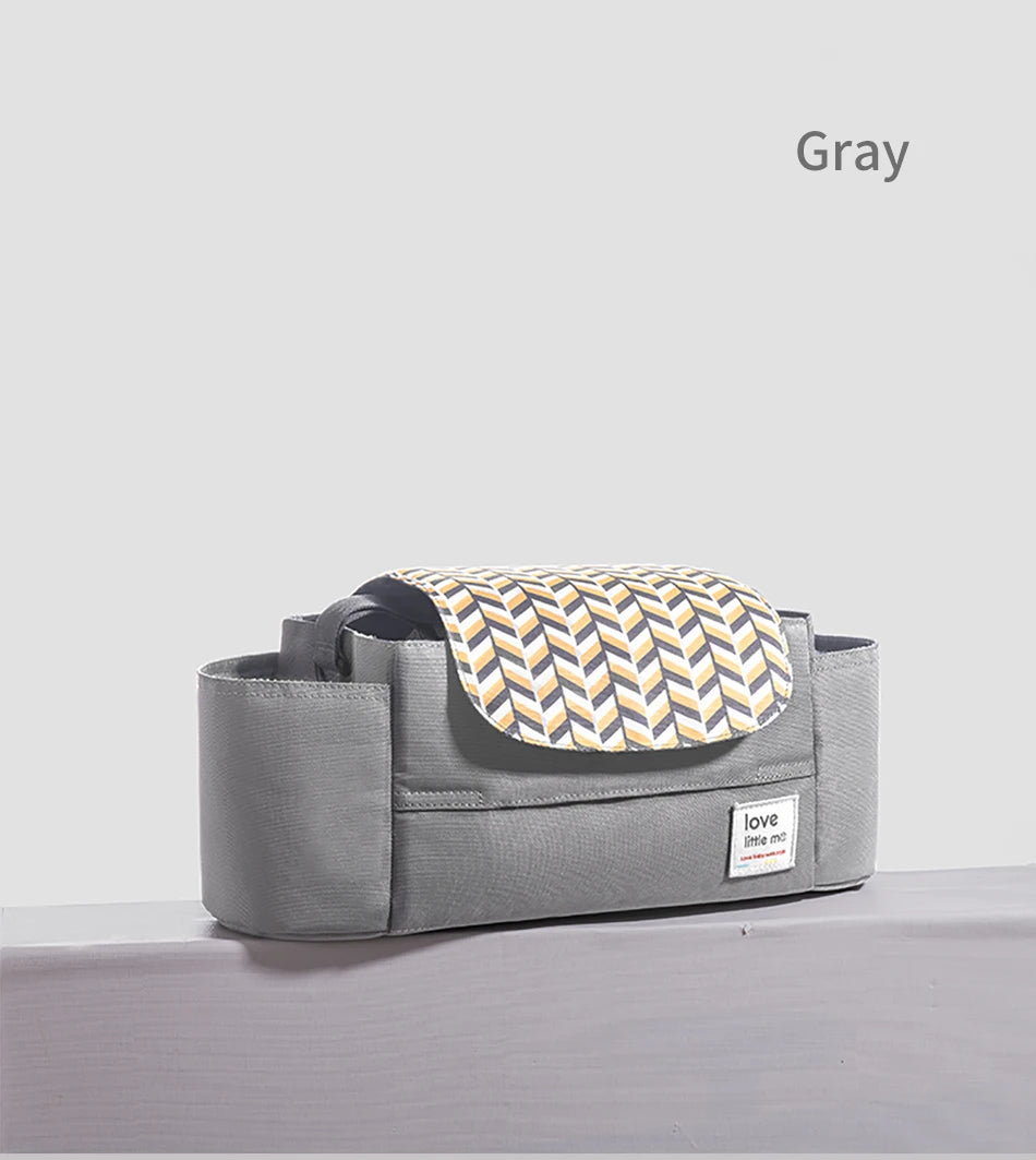 Universal Baby Stroller Organizer Expandable Diaper Bag with Shoulder Strap,Cup Holder,Zipper Pocket Stroller Accessories Travel