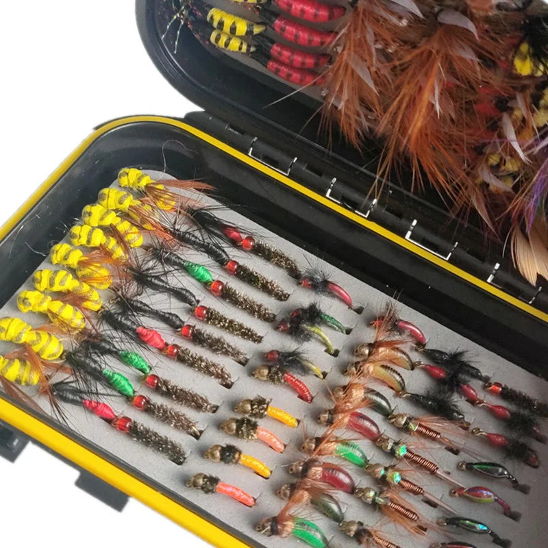 40/78/126Pcs/Box Mixed Styles Fly Fishing Lure Wet/Dry Nymph Artificial Flies Bait Pesca Tackle Trout Carp Kit