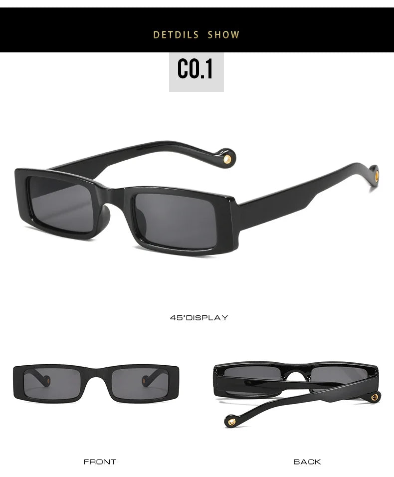 Fashion Vintage Small Frame Square Sunglasses Women Men Luxury Brand Designer Rectangle Sun Glasses Female Travel Shades UV400