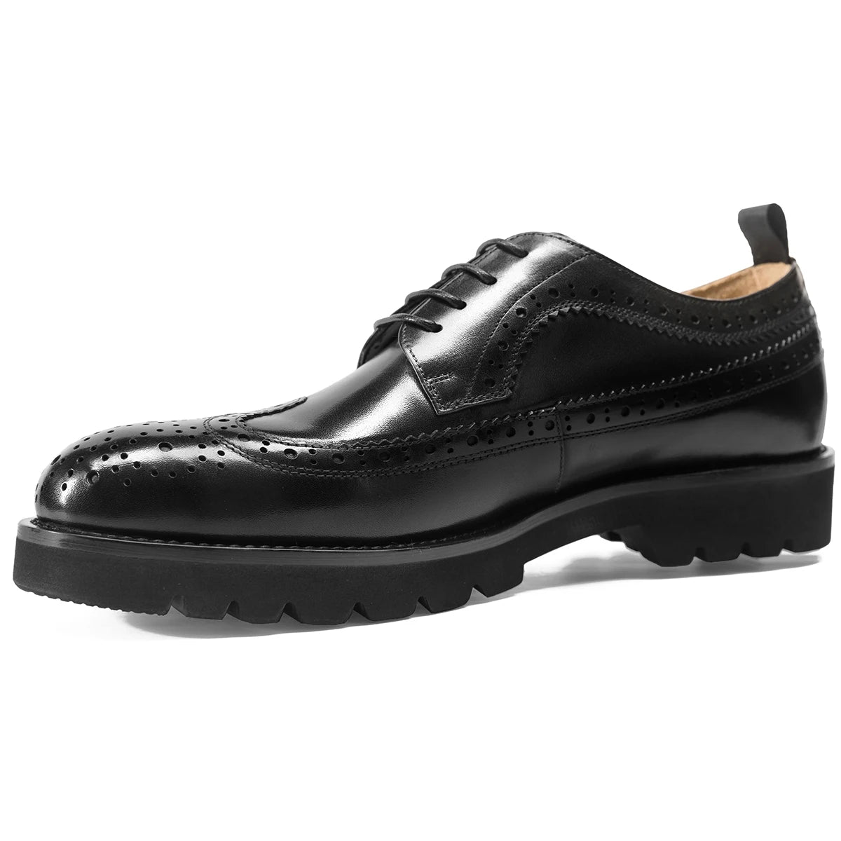 British Style Vintage Carved Business Genuine Leather Handmade Lace up Wedding Breathable  Dress Shoes for Men