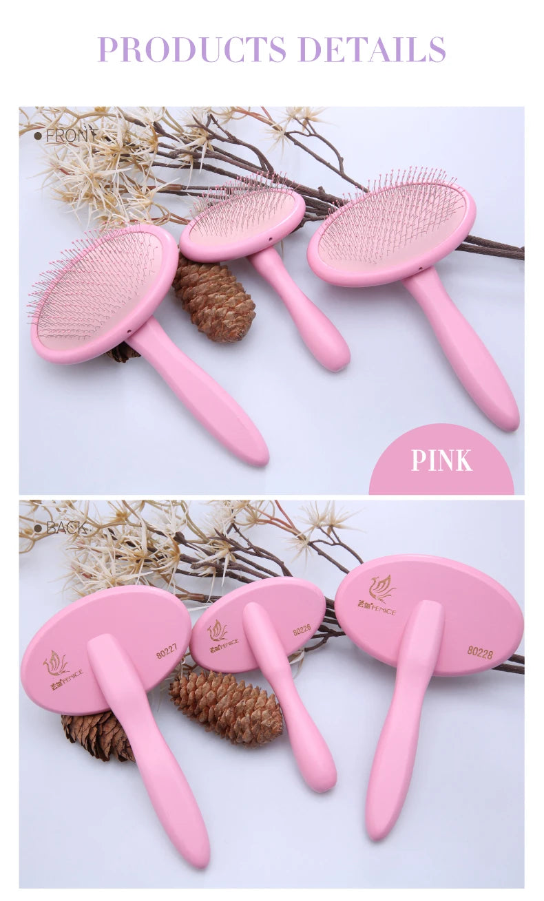 Fenice Pet Hair Brush Massage Handle Comb for Dog Cat Grooming Pet Hair Cleaning Tool