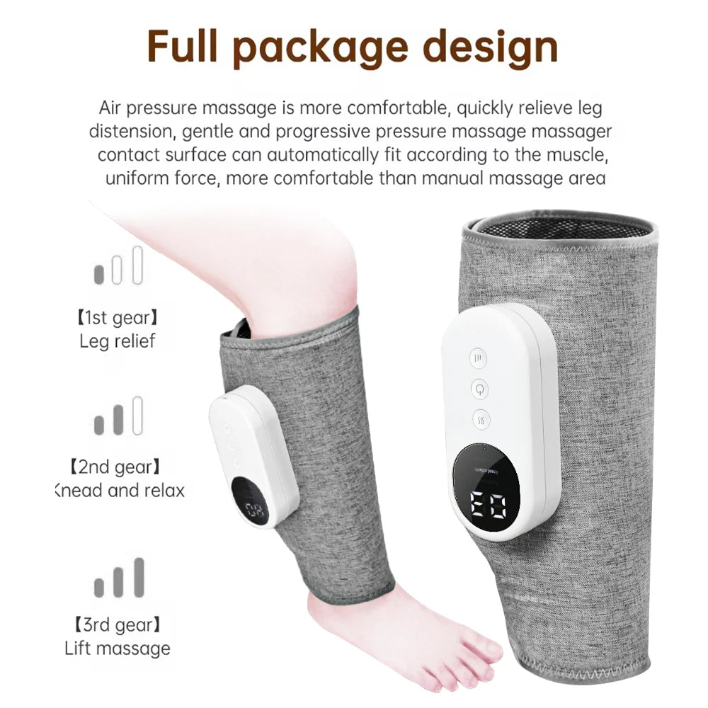 Leg Massager Calf Air Compression Massager With Heat Cordless Leg Massager for Circulation and Pain Relief 3 Intensities