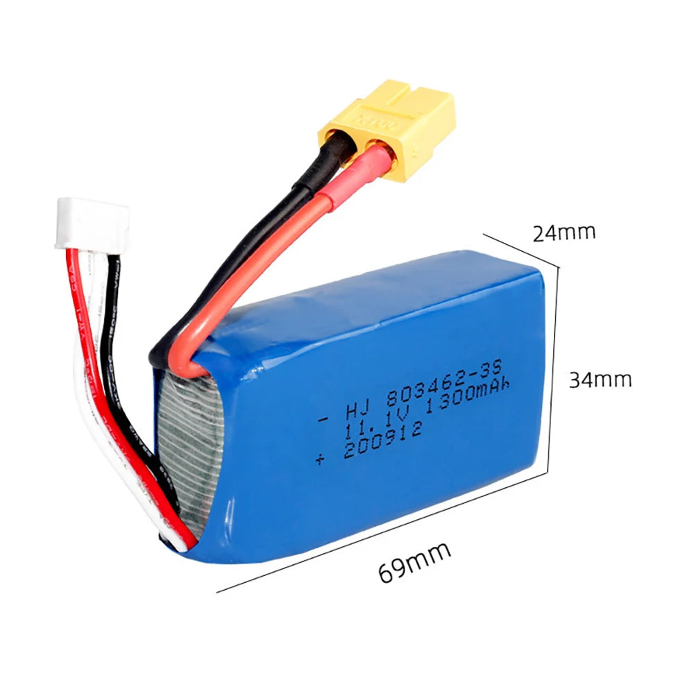 3s lipo battery 11.1V 1300mAh Battery For Wltoys X450 FPV RC Drone Spare Part 11.1v Rechargeable Batteries XT60 For Wltoys X450