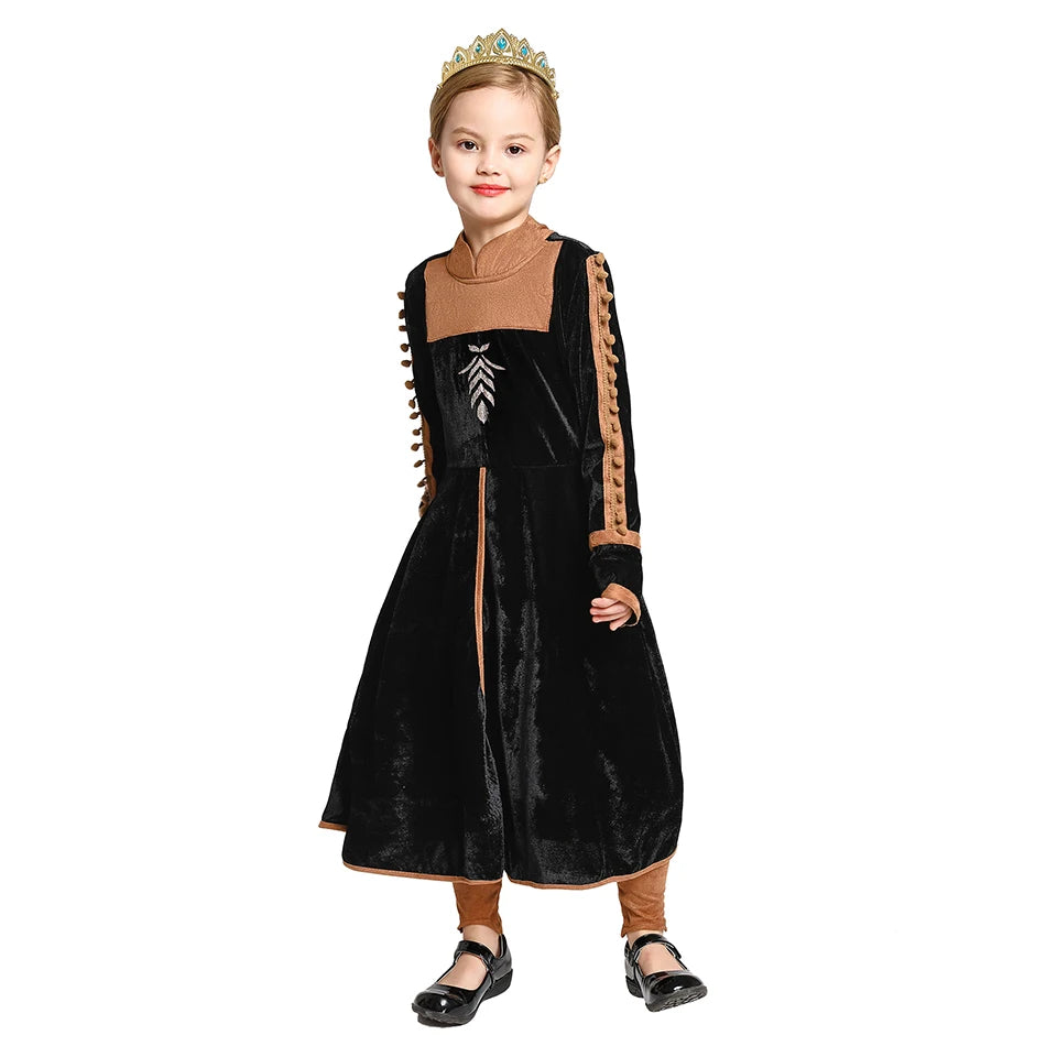 Elsa Anna 2 Dress Girls Princess Carnival Party Halloween Cosplay Costume Snow Queen Vestido Children Clothing For 2-12 Years