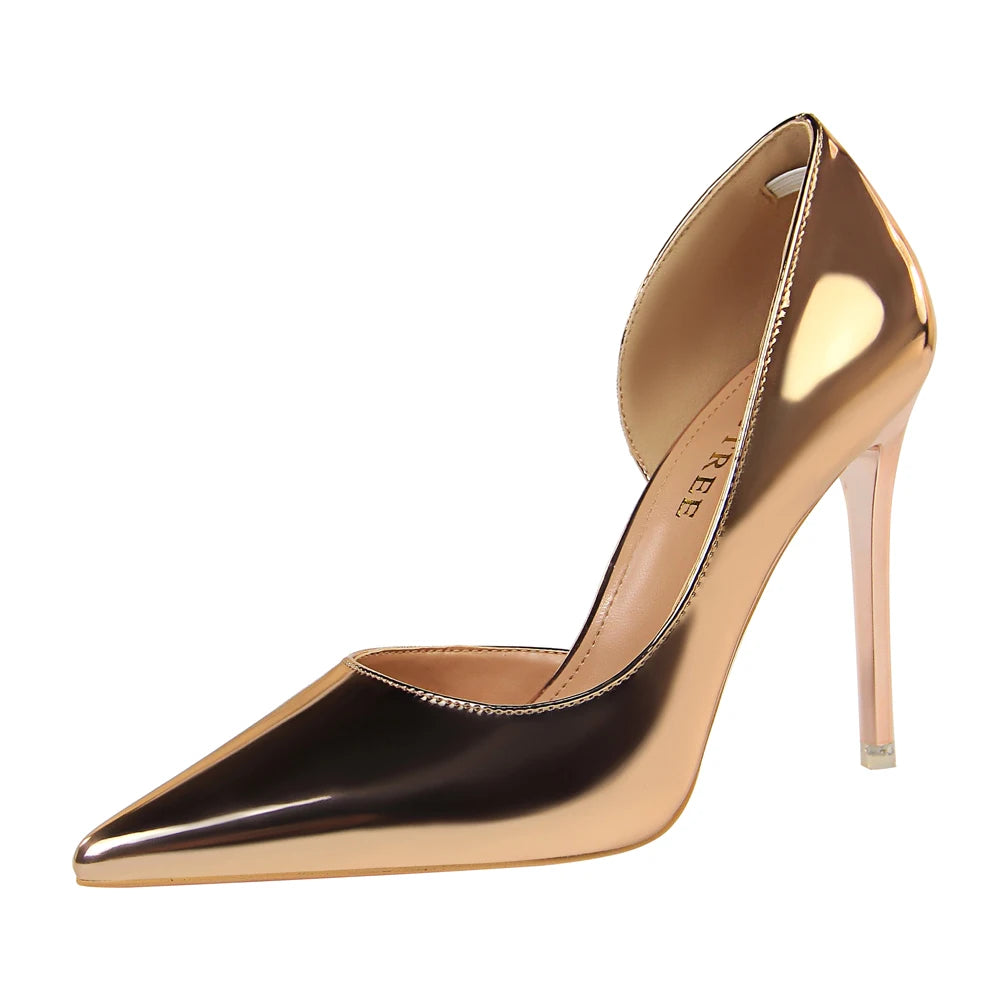 European and American Style Luxury High Heels Shoes for Women With Metal Heels Ladies Heels Shoes Fashion Wholesale
