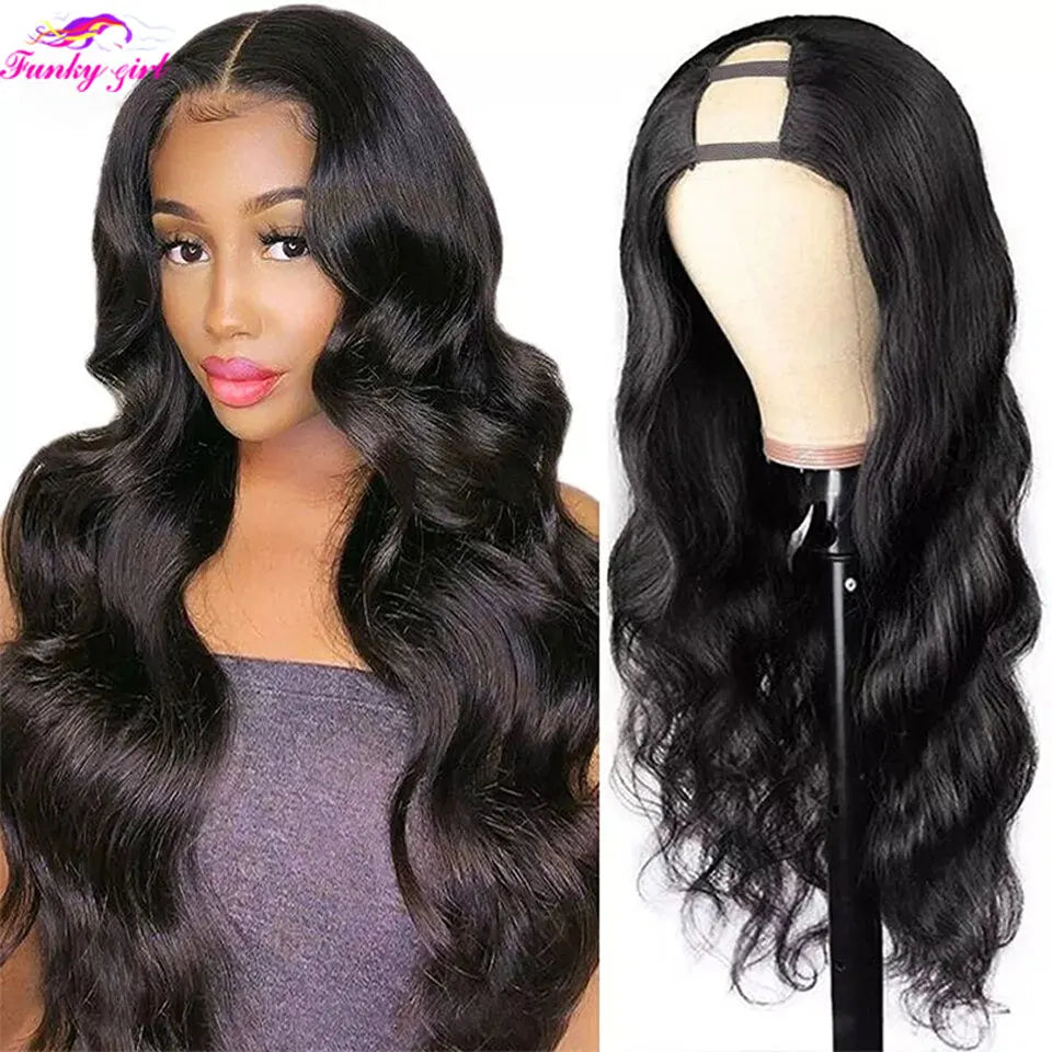 Body Wave U Part Wigs 100% Human Hair Brazilian Wavy Virgin Hair Wigs For Women Remy Hair Human Hair Wigs 180% Density Cheap Wig