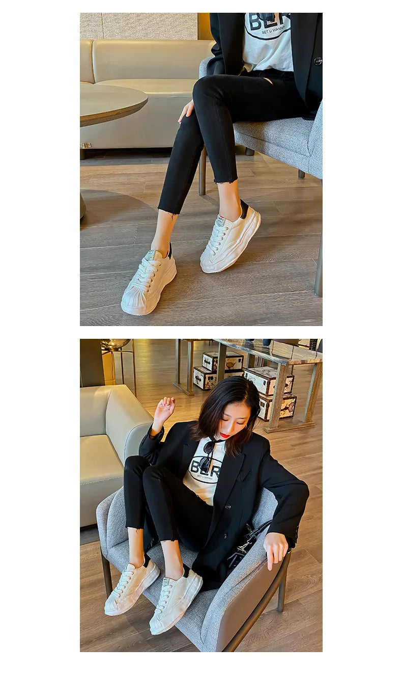 Black Canvas Shoes Woman Vulcanize Shoes Ladies Sneakers Shoes for Women 2025 Platform Sneakers Casuales Trainers Sneakers Women