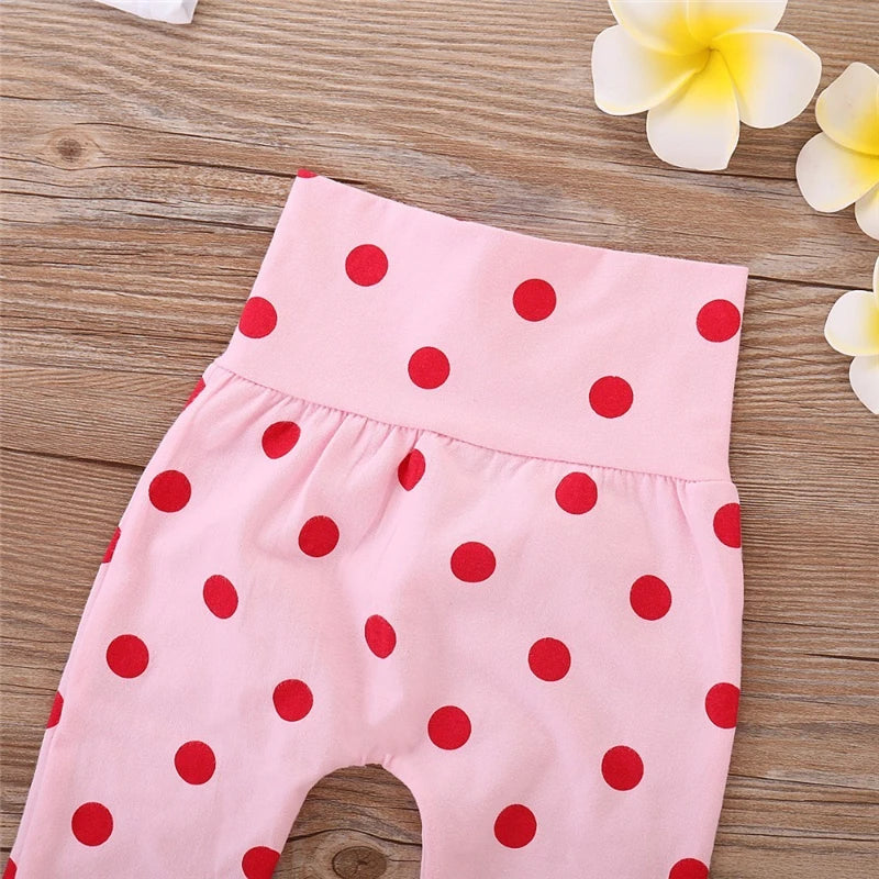 Polka Dot Newborn Baby Girl Clothes Sets Giraffe Tops Pant With Hat Infant Girls Outfits Suits