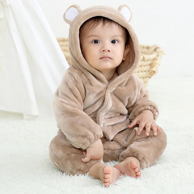 Baby Kigurumi Penguin Lion Cat Animal Cosplay Costume Winter Plush Jumpsuit for Toddler Boys 1 to 2 3 4 Years Baby Girl Outfits