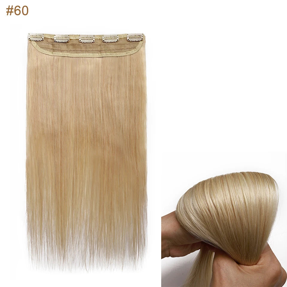 S-noilite 1Piece In 5clips 100% Human Hair Extensions Straight Brazilian Light Dark Brown #1B #4 #6 #613 Blonde Non-Remy 40g-60g