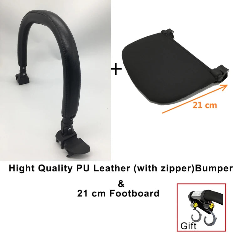 MomTan® Baby Stroller Accessories Armrest PU Leather Bumper Bar Handrail Extend Footboard Compatible with Babyzen YOYO 2 YOYO 3