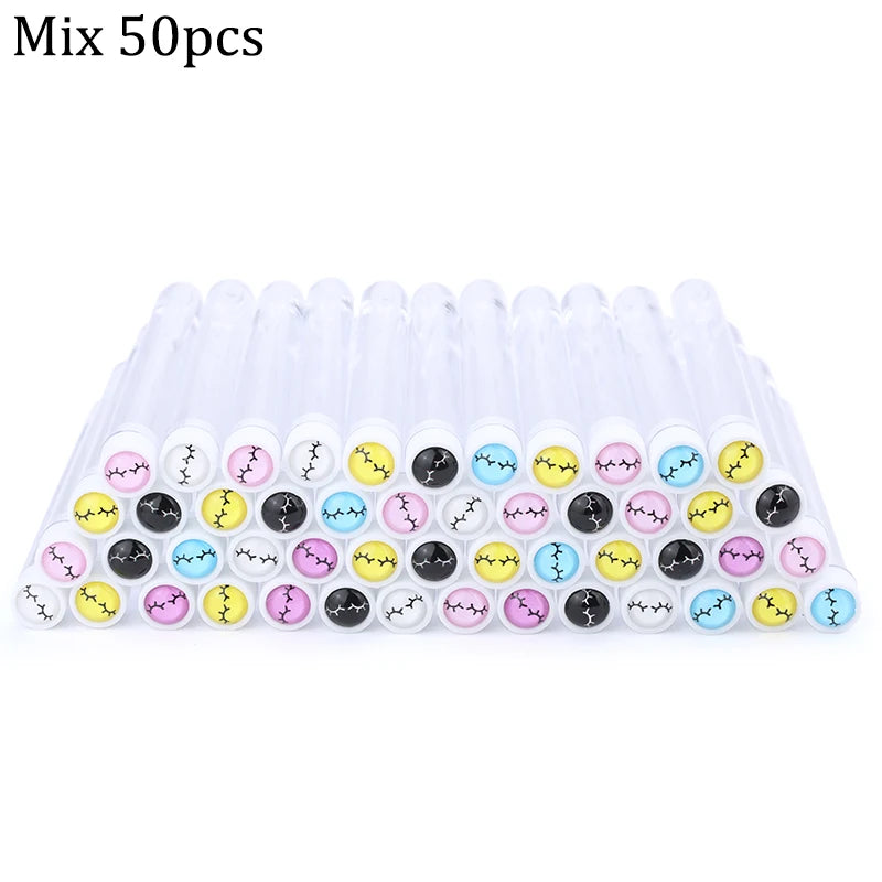 50Pcs Eyelash Brush Mascara Tube Crystal Eyebrow Brushes Disposable Comb Dust-proof Lash Extension Supplies Cosmetic Makeup Tool
