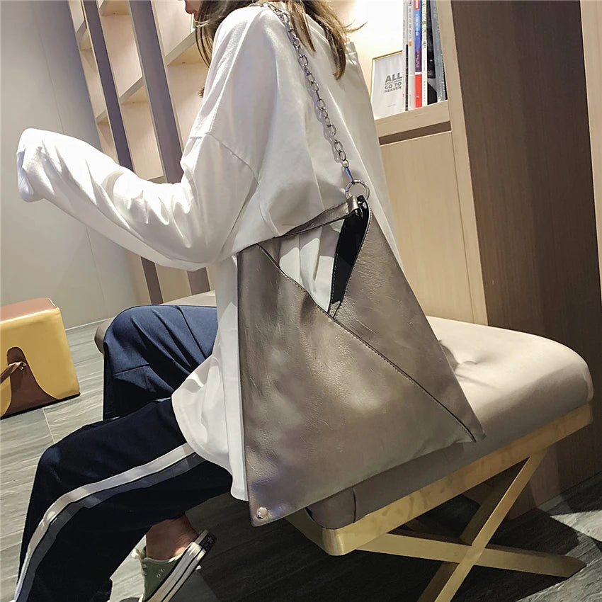 Fashion Leather Handbags for Ladies Luxury Handbags Women Bags Designer Large Capacity Tote Simple Chain Shoulder Bag Female