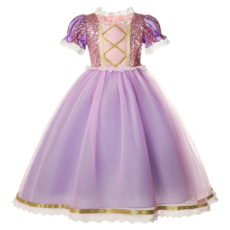 Elsa Anna 2 Dress Girls Princess Carnival Party Halloween Cosplay Costume Snow Queen Vestido Children Clothing For 2-12 Years