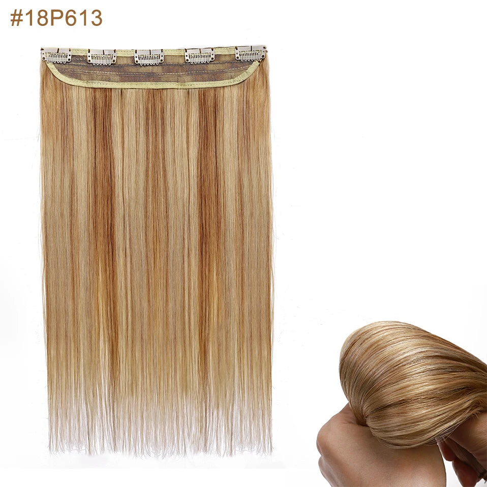 S-noilite 1Piece In 5clips 100% Human Hair Extensions Straight Brazilian Light Dark Brown #1B #4 #6 #613 Blonde Non-Remy 40g-60g