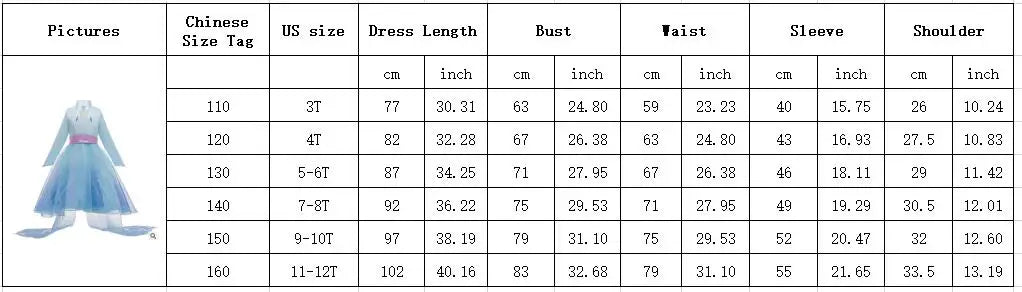 Elsa Anna 2 Dress Girls Princess Carnival Party Halloween Cosplay Costume Snow Queen Vestido Children Clothing For 2-12 Years