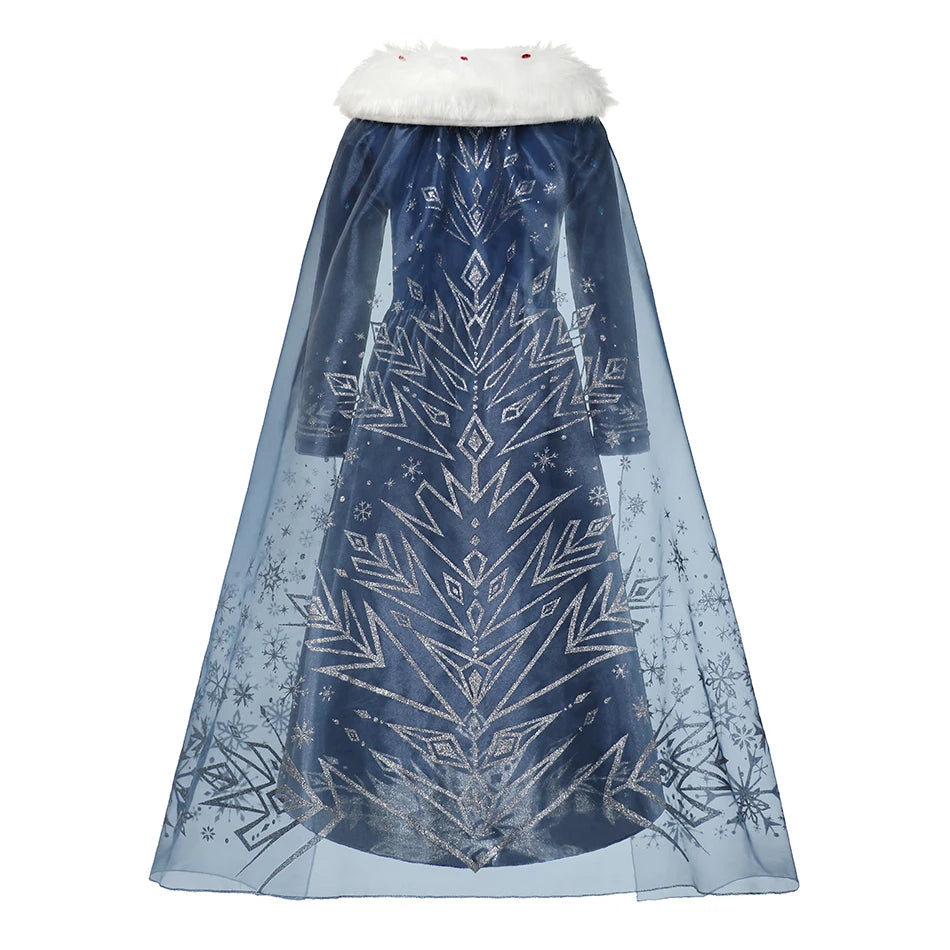 Elsa Anna 2 Dress Girls Princess Carnival Party Halloween Cosplay Costume Snow Queen Vestido Children Clothing For 2-12 Years