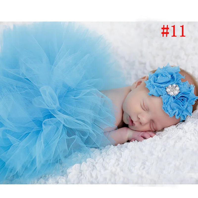 Pale Pink Baby Tutu Skirt and Headband Set Newborn Photography props Infant Cake Smash Tutus Outfit Shower Gift